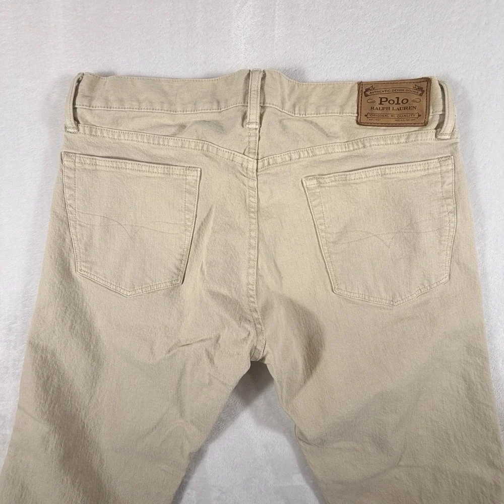 Polo Ralph Lauren Jeans Men's 34x32 Cream Ivory Classic Fit Denim Stretch
